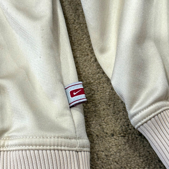 Vintage Nike Track Jacket Mens 3XL Cream Black Embroidered Full Zip Pockets EUC - Picture 9 of 13